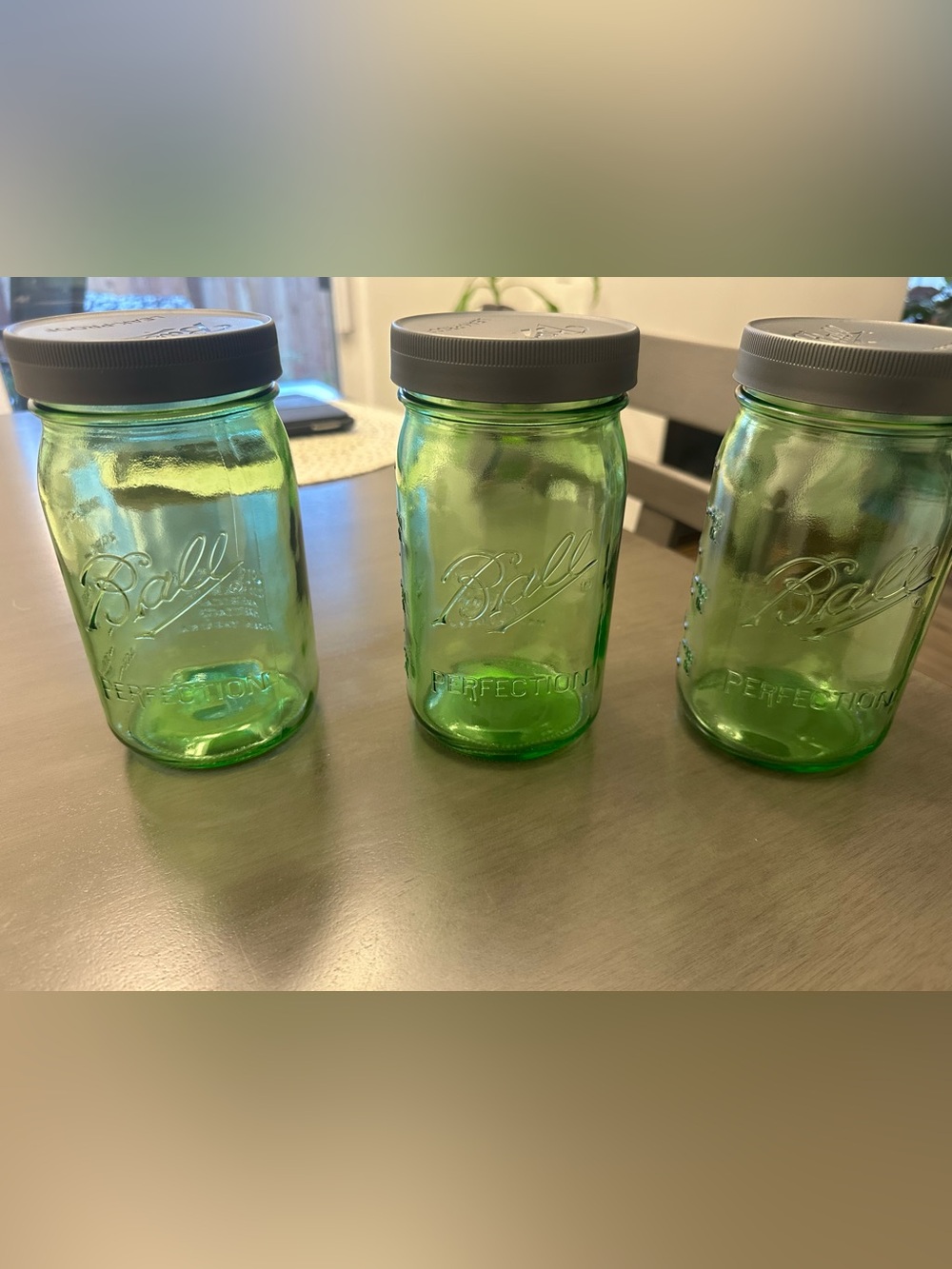 Ball Perfection Green Mason Jar Quart 1913-1915 100 YR American Heritage Set/3